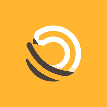 O letter logo formed by pencil.