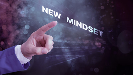 Conceptual hand writing showing New Mindset. Concept meaning Mental attitude or disposition New...