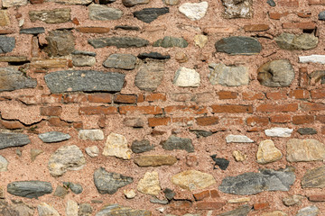 Part of a stone wall, for background or texture.	