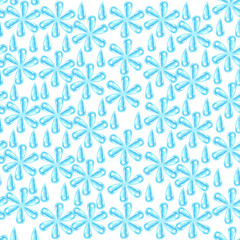 illustration of a drop of blue dew flower