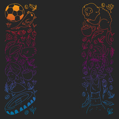 Rio de janeiro Brazil. Vector pattern with national symbols.