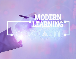 Conceptual hand writing showing Modern Learning. Concept meaning flexible and agile setup...