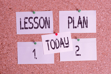 Conceptual hand writing showing Lesson Plan. Concept meaning a teacher s is detailed description of...