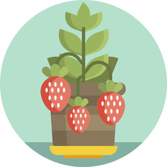 Spring plant flower trees icons