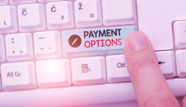 Handwriting text writing Payment Options. Conceptual photo ways that a customers can pay for the goods and services