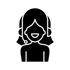 Audio guide black icon, concept illustration, vector flat symbol, glyph sign.