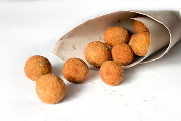 Olive ascolane - Olive all'ascolana - Meatballs with olive - Typical dish from Ascoli Piceno, Marche, Italy