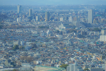 Fototapeta na wymiar 恵比寿ガーデンプレイス展望台から見える東京の街並み