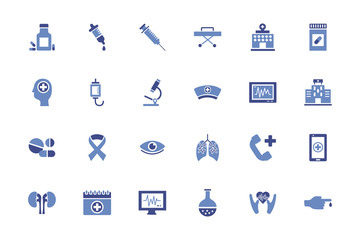 Fototapeta na wymiar bundle of medical set icons