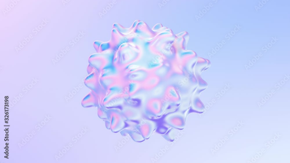 Aufkleber 4K 3D video with abstract liquid shape molecule virus. Futuristic science concept. Seamless looped 3D animation with alpha matte. 