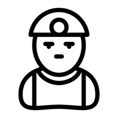 Worker icon. Construction worker, architect, civil engineer symbol. Labour force concept.