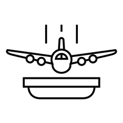 Flight insurance line icon, concept sign, outline vector illustration, linear symbol.