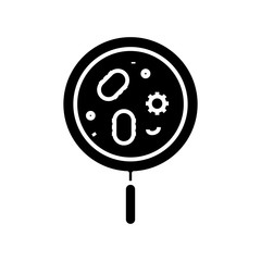 Bacterium black icon, concept illustration, vector flat symbol, glyph sign.