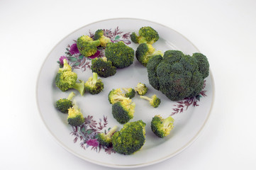 tasty and healthy broccoli lies on a plate