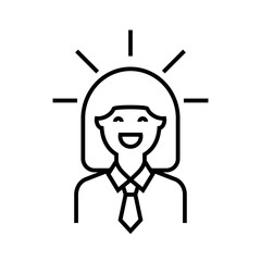Friendly manager line icon, concept sign, outline vector illustration, linear symbol.