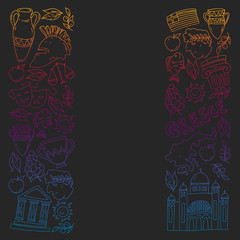 Travel to Greece elements. Greece symbols for magazines, web, tourism