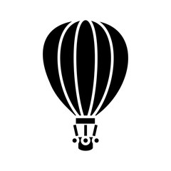 Obraz premium Air balloon black icon, concept illustration, vector flat symbol, glyph sign.