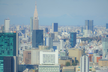 Naklejka premium 恵比寿ガーデンプレイス展望台から見える東京の街並み
