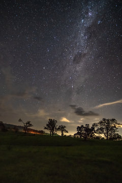 Rural Countryside Starry Night