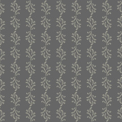 Seamless floral fantasy patterns on a gray background. Hand-drawn outline vector illustration for wallpaper, home textile, bedding, fabric, poster, cards, interior design, scrapbook, decor, wrapping