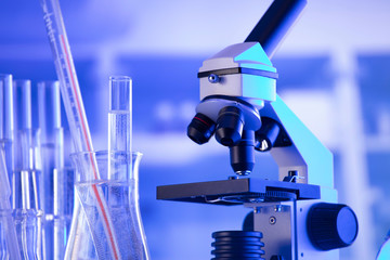 Laboratory equipment composition. Science concept.