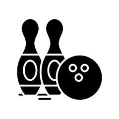 Bouling balls black icon, concept illustration, vector flat symbol, glyph sign.
