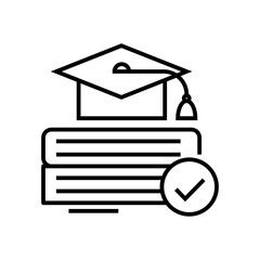 Finished course line icon, concept sign, outline vector illustration, linear symbol.