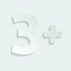 Obraz premium paper 3 plus. baby icon vector