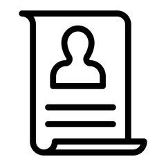 Resume icon in line style. CV symbol for perfect mobile and web concept. Job application, human resources sign.