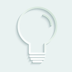 paper Light bulb icon vector,  lamp icon logo. Idea icon, thinking, solution concept. 
