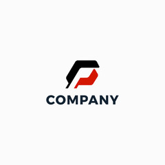 vector letter g p initial design template