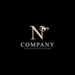 vector letter n initial design template