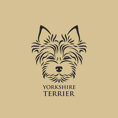 Yorkshire terrier - isolated vector illustration - obrazy, fototapety, plakaty