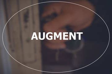 Augment word with blurring business background