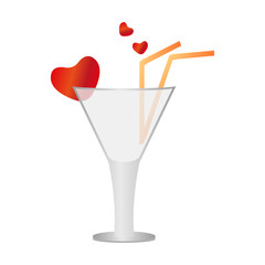 Martini glass with hearts