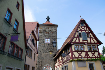 street in old town of Rothenburg an der Tauber Germany