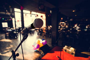 Close-up focus of Microphone for activities concert and event