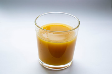 glass with peach juice