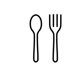 Spoon and fork icon vector logo template