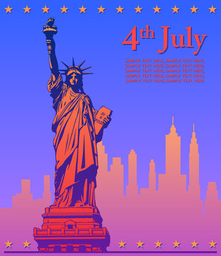 Independence Day, Statue of Liberty, holiday, vector