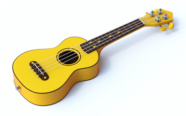 Yellow ukulele 3D