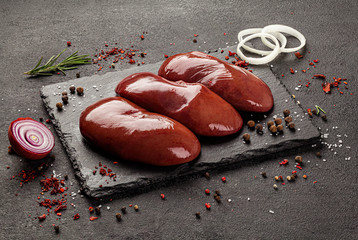 Shooting for the catalog. Raw meat products, different parts of the body. pork, beef, chicken. background image, copy space text © zukamilov