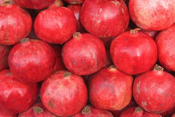 Ripen pomegranates displayed in Morocco