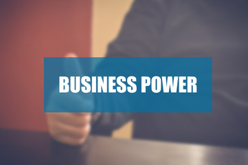 business power word with blurring business background