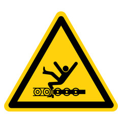 Warning Exposed Conveyor And Moving Parts Will Cause Service Injury Or Death Symbol Sign Isolate on White Background,Vector Illustration