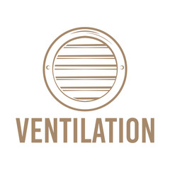 Round ventilation grill vintage logo with text