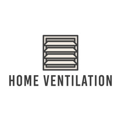 Bathroom ventilation logo in flat style with text