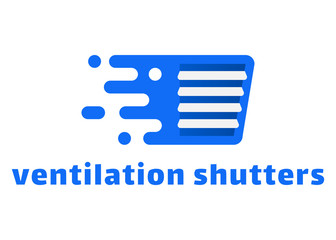 Blue modern logo of ventilation grille