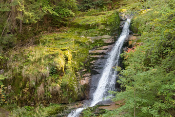 Fototapeta na wymiar Waterfall of Kamienczyk river in Poland