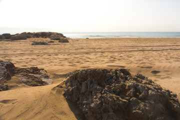 Sandy beach of the Mediterranean sea in Valencia